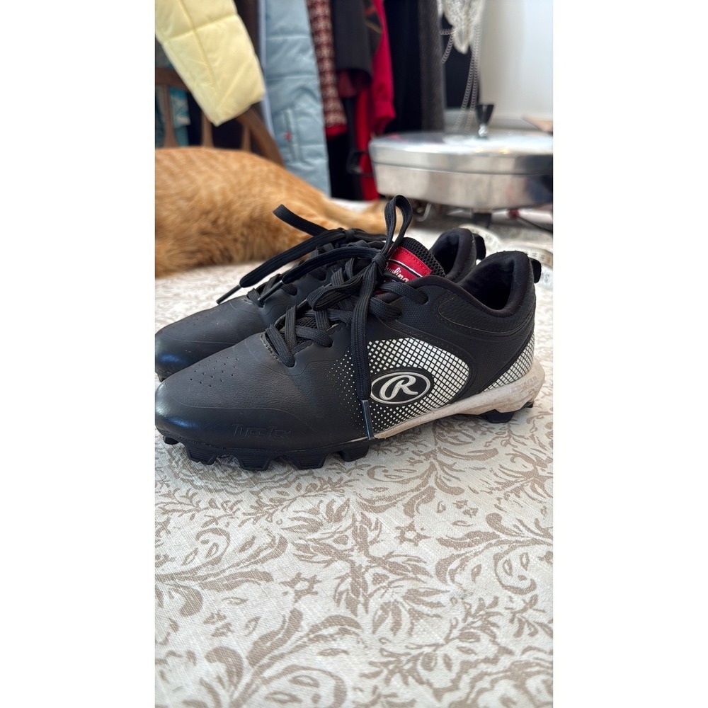 Rawlings Sanction Low Youth Baseball Cleats Black White Size 3 BG51232J-16D